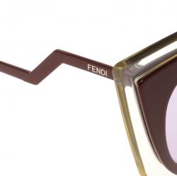 Pre Owned Fendi Red/Transparent FF 0117/S Cat Eye Sunglasses
