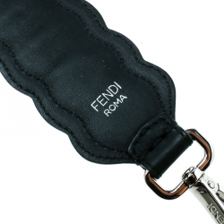 Pre Owned Fendi Black Pearl Embellished Leather Strap You Bag Strap