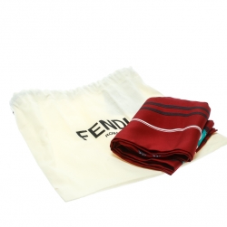 مملوكة مسبقًا وشاح فندي ماكسي رابي حرير نقوش مونستر أحمر