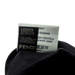 Pre Owned Fendi Black Silk Leather Trim Detail Headband 