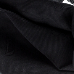 Pre Owned Fendi Black Silk Leather Trim Detail Headband 