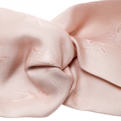 Fendi Pink Silk Leather Detail Headband 