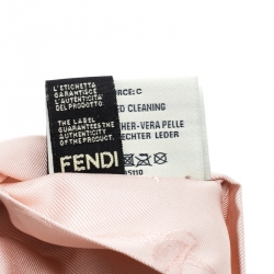 Fendi Pink Silk Leather Detail Headband 