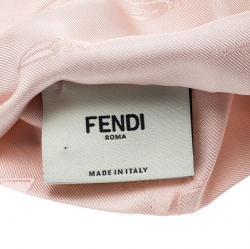 Fendi Pink Silk Leather Detail Headband 