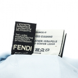 Fendi Blue Silk Leather Trim Detail Headband 