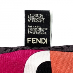 Pre Owned Fendi Multicolor Monster Eye Printed Silk Bandeau Scarf 
