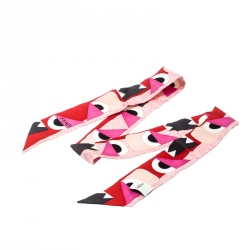 مملوكة مسبقًا Fendi Multicolor Monster Eye Printed Silk Bandeau Scarf 