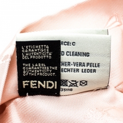 Fendi Pink Silk Leather Trim Detail Headband 