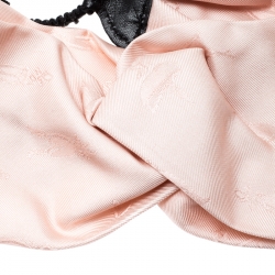 Fendi Pink Silk Leather Trim Detail Headband 
