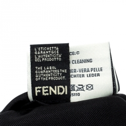 Pre Owned Fendi Black Silk Leather Trim Detail Headband 