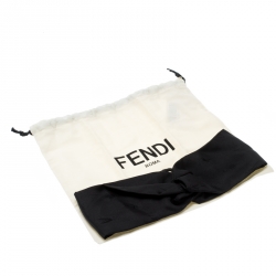 Pre Owned Fendi Black Silk Leather Trim Detail Headband 