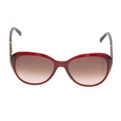 Pre Owned نظارة شمسية فندي FS5348 مستديرة حمراء كبيرة