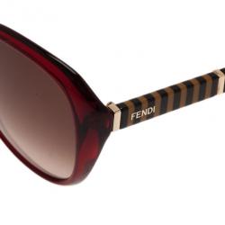 Pre Owned نظارة شمسية فندي FS5348 مستديرة حمراء كبيرة