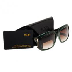 Pre Owned Fendi Green FS5327 Square Sunglasses