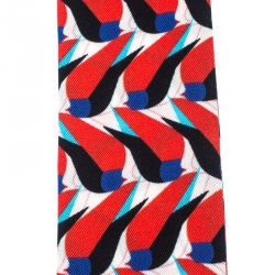 Pre Owned  وشاح بندانة فندي تويلي كريتشرز افوريو حرير بنقوش طيور تجريدية متعدد الألوان