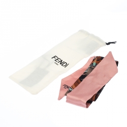 Pre Owned وشاح فندي أورشيديا باندو بابل غام حرير تولي تول بنقوش متعددة الألوان