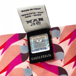 مملوكة مسبقًا وشاح باندو فندي تويلي كريتشرز كيبريا حرير بنقوش طيور تجريدي وردي