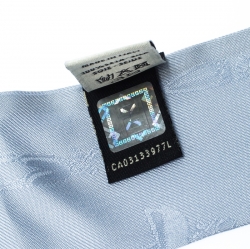 Pre Owned Fendi Blue Silk Jacquard Bamboline Artico Bandeau Scarf