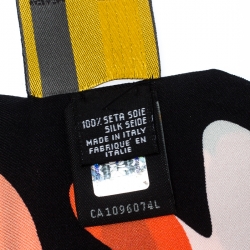 Pre Owned Fendi Black Printed Silk Roma Bandeau Scarf