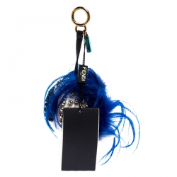 Pre Owned Fendi Blue Leather Punkito Bag Charm