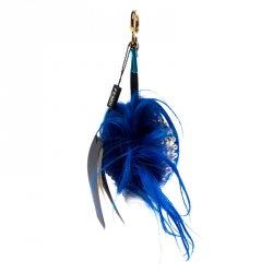 Pre Owned Fendi Blue Leather Punkito Bag Charm