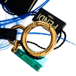 Pre Owned Fendi Blue Leather Punkito Bag Charm