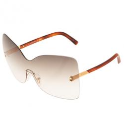 Pre Owned نظارة شمس فندي بني FS5273 مربع كبير إصدار محدود