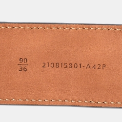 Pre Owned Fendi Black Zucca Leather F is Fendi Belt 90CM