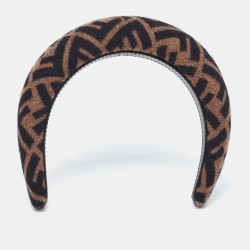 Fendi Brown Zucca Wool & Cashmere Headband