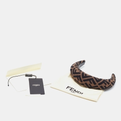 Fendi Brown Zucca Wool & Cashmere Headband
