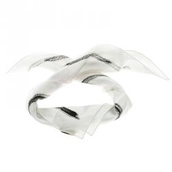 Pre Owned Fendi X Karl Lagerfield Multicolor Logo Printed Baguettemania Square Silk Scarf