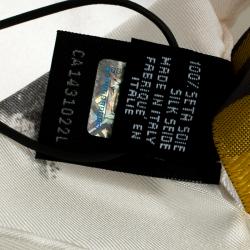 Pre Owned Fendi X Karl Lagerfield Multicolor Logo Printed Baguettemania Square Silk Scarf