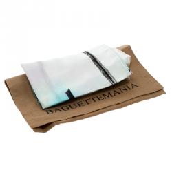 Pre Owned Fendi X Karl Lagerfield Multicolor Logo Printed Baguettemania Square Silk Scarf