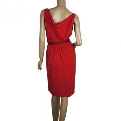 مملوكة مسبقًا Fendi Cowl Neck Gathered Dress S