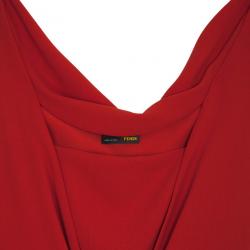 مملوكة مسبقًا Fendi Cowl Neck Gathered Dress S