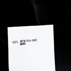 Pre Owned Fendi Black Sheer Silk Ruched Power Shoulder Blouse M