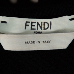 Pre Owned Fendi Black Stretch Knit Fit and Flare Knee Length Dress S