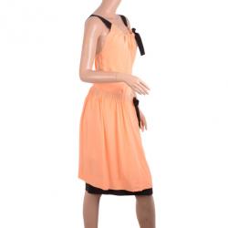 Pre Owned Fendi Silk Crepe Asymmetrical Dress S
