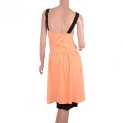 Pre Owned Fendi Silk Crepe Asymmetrical Dress S