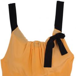 Pre Owned Fendi Silk Crepe Asymmetrical Dress S