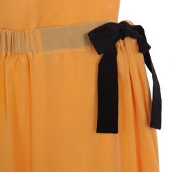 Pre Owned Fendi Silk Crepe Asymmetrical Dress S