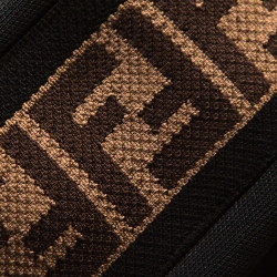 Pre Owned Fendi Black Pique Jersey Logo Band Detail Trousers M