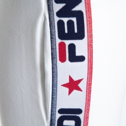 Pre Owned Fendi White Knit Logo Stripe Detail Track Pants XS