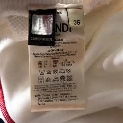 Pre Owned Fendi White Knit Logo Stripe Detail Track Pants XS