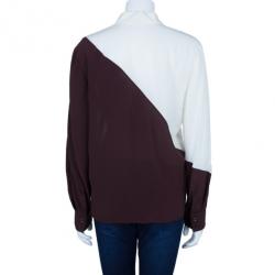 مملوكة مسبقًا Fendi Two Tone Silk Button Down Shirt M