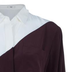 مملوكة مسبقًا Fendi Two Tone Silk Button Down Shirt M