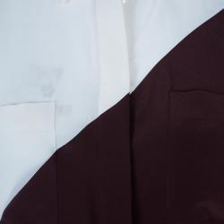 مملوكة مسبقًا Fendi Two Tone Silk Button Down Shirt M