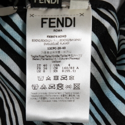 Fendi X Joshua Vides Black/Blue FF Printed Nylon Triangle Bikini S