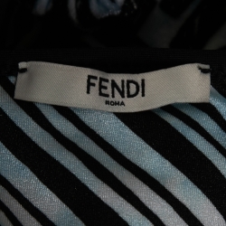 Fendi X Joshua Vides Black/Blue FF Printed Nylon Triangle Bikini S