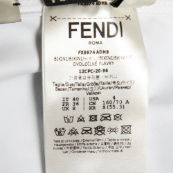 Fendi Brown/ White FF Monogram Print Nylon Triangle Bikini S
